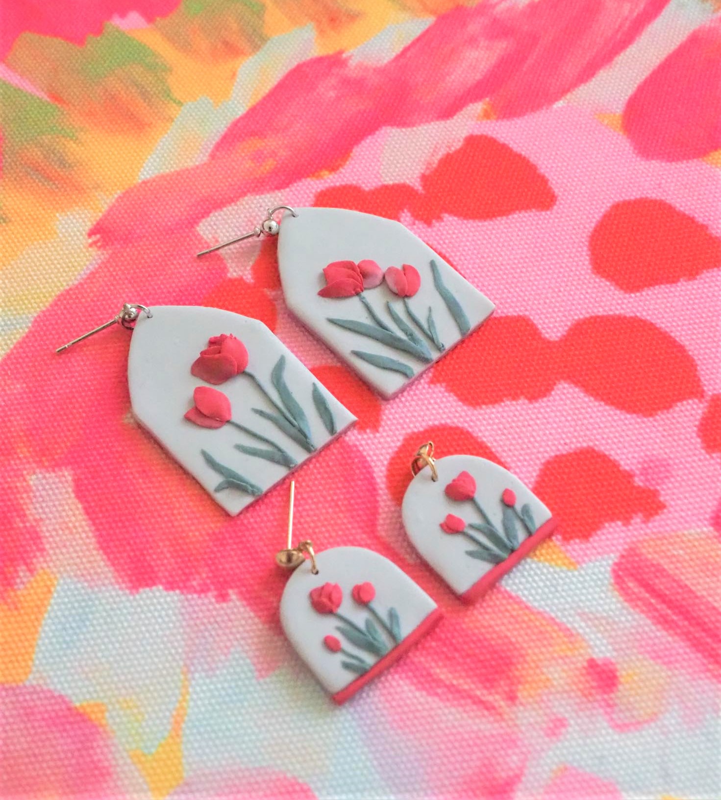 fuse and rose earrings