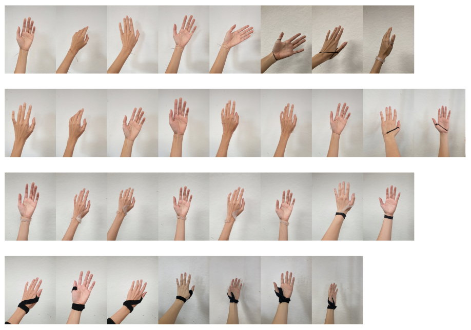 Photos of many form studies on the hand