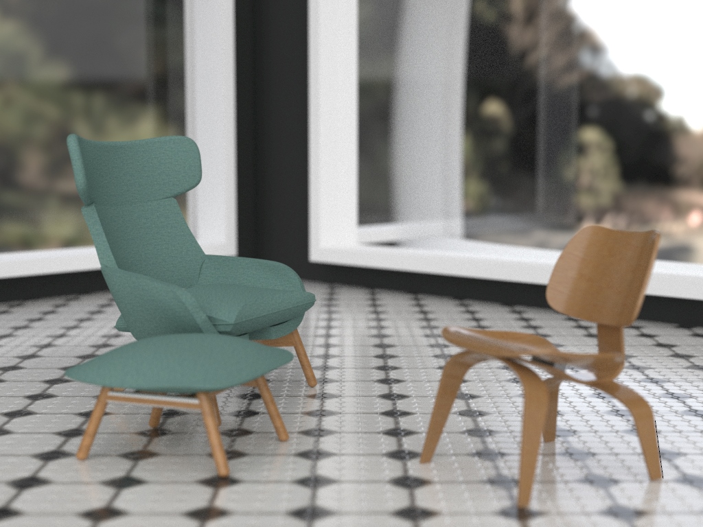 CAD rendering of furniture