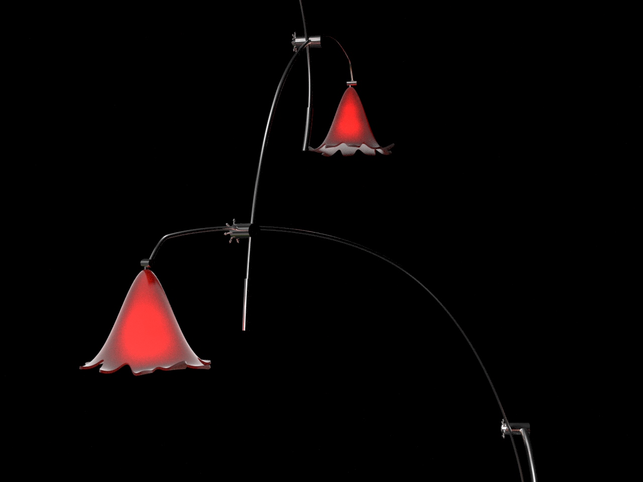 CAD rendering of a lamp