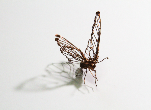 Photo of a metal wire butterfly