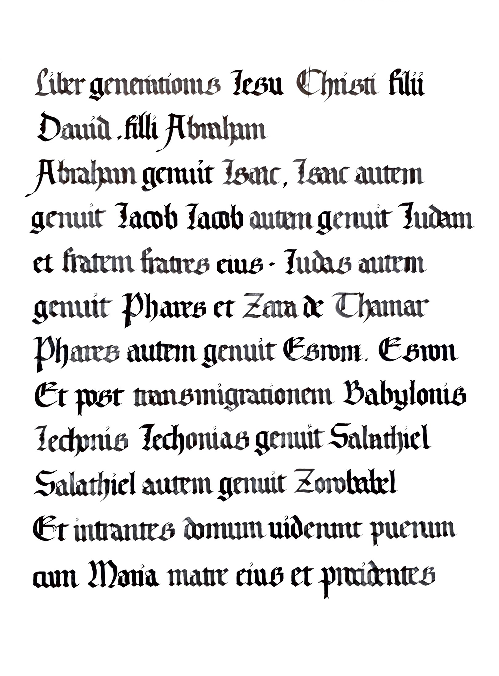 A page of manuscript letter forms